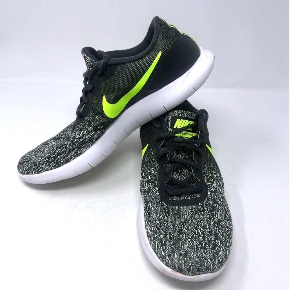 Nike Flex Contact Men's Size 9 Running Shoes Gray Black Volt 908983-005 EUC